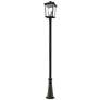 Z-Lite 3 Light Outdoor Post Mounted Fixture in Oil Rubbed Bronze Finish