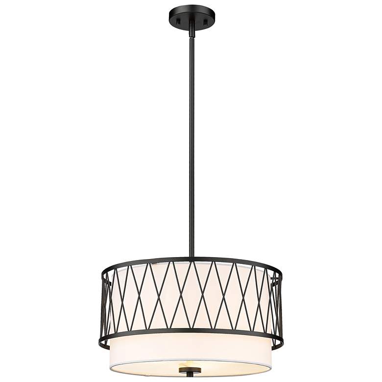 Image 1 Z-Lite 3 Light Pendant in Matte Black Finish