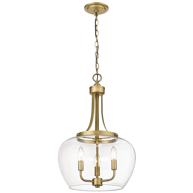 Image 1 Z-Lite 3 Light Pendant in Olde Brass Finish