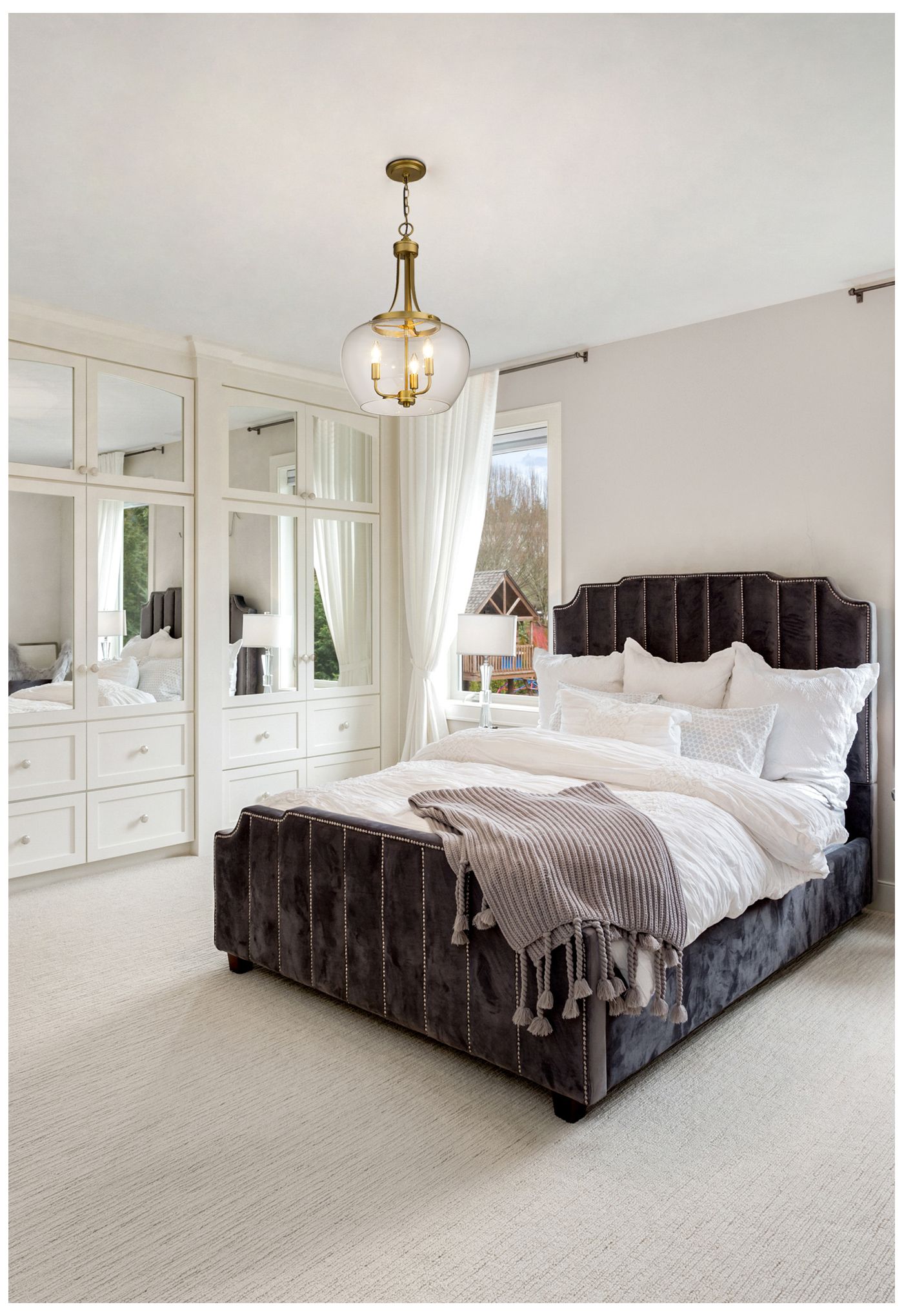 Image 3 Z-Lite 3 Light Pendant in Olde Brass Finish more views