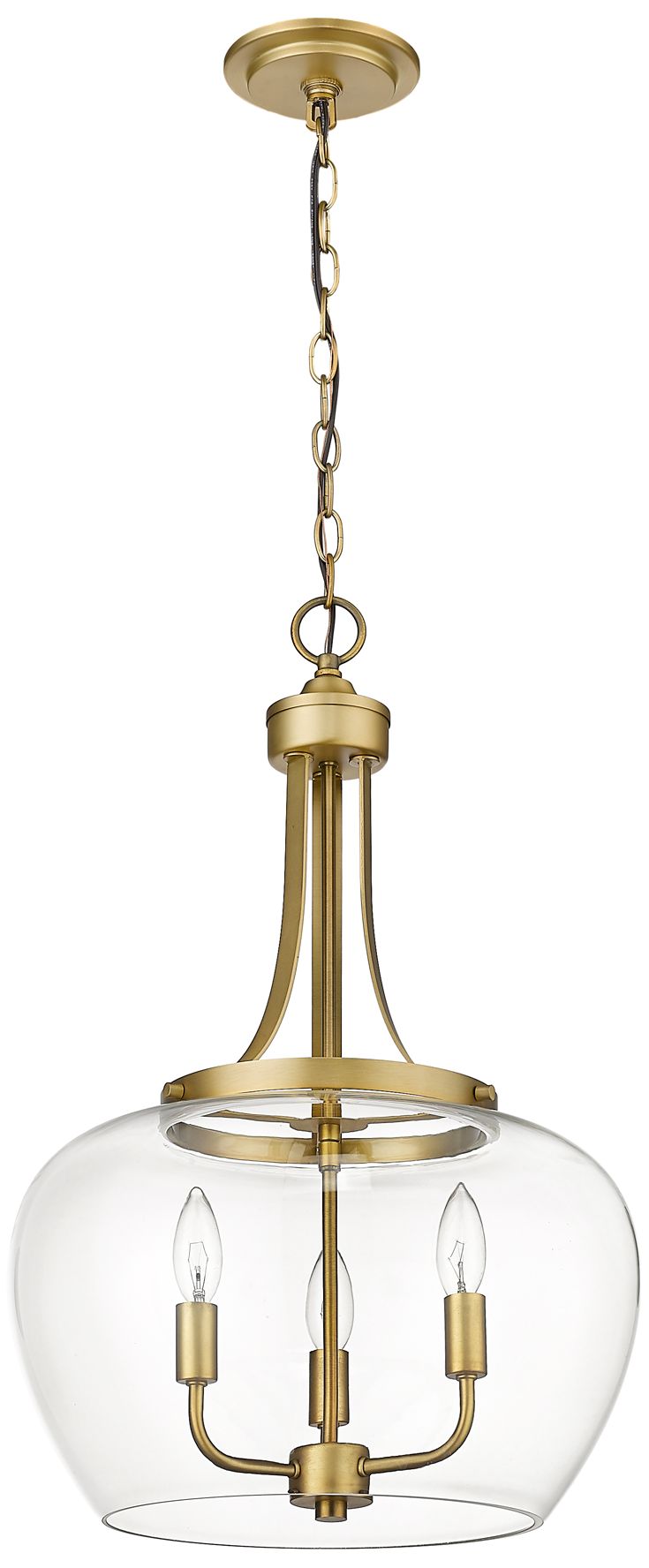 Image 7 Z-Lite 3 Light Pendant in Olde Brass Finish more views
