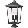 1_Z-Lite 32" High 4-Light Black Finish Outdoor Pier Mount Light Fixture