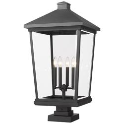 Z-Lite 32" High 4-Light Black Finish Outdoor Pier Mount Light Fixture