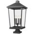 Z-Lite 32" High 4-Light Black Finish Outdoor Pier Mount Light Fixture