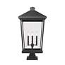 4_Z-Lite 32" High 4-Light Black Finish Outdoor Pier Mount Light Fixture more views