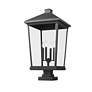 5_Z-Lite 32" High 4-Light Black Finish Outdoor Pier Mount Light Fixture more views