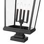 6_Z-Lite 32" High 4-Light Black Finish Outdoor Pier Mount Light Fixture more views
