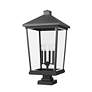 7_Z-Lite 32" High 4-Light Black Finish Outdoor Pier Mount Light Fixture more views