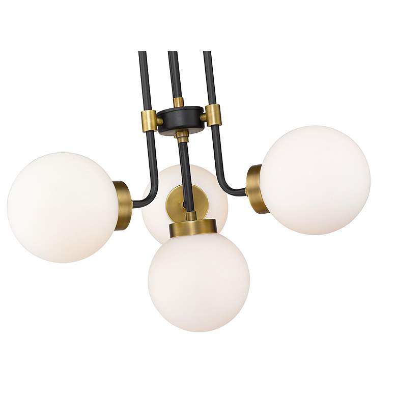 Image 7 Z-Lite 4 Light Chandelier in Matte Black + Olde Brass Finish more views