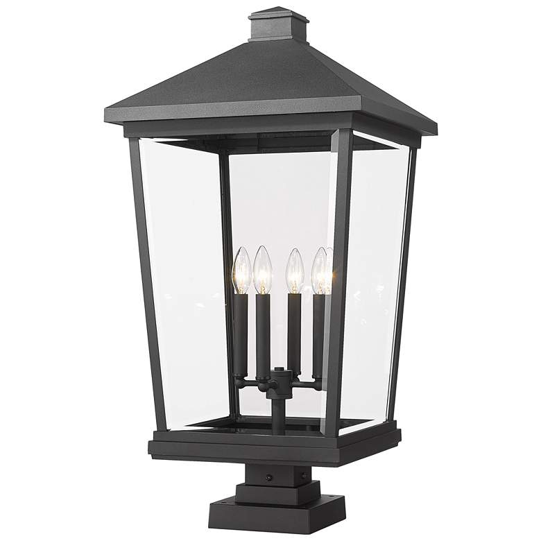 Image 1 Z-Lite 4 Light Outdoor Pier Mounted Fixture in Black Finish