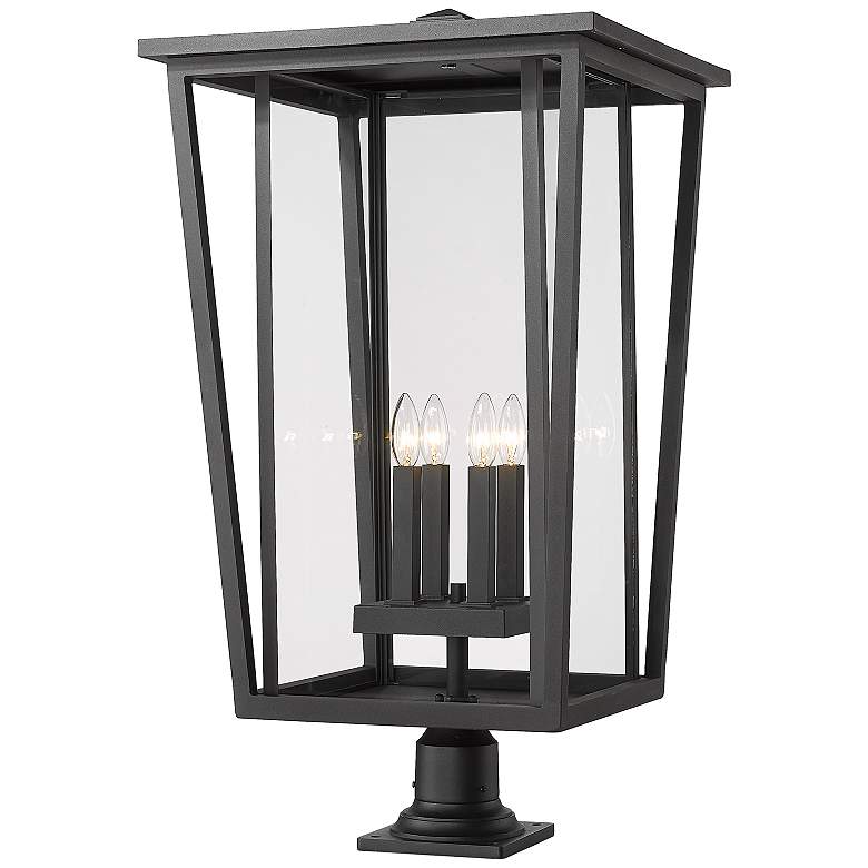 Image 1 Z-Lite 4 Light Outdoor Pier Mounted Fixture in Black Finish