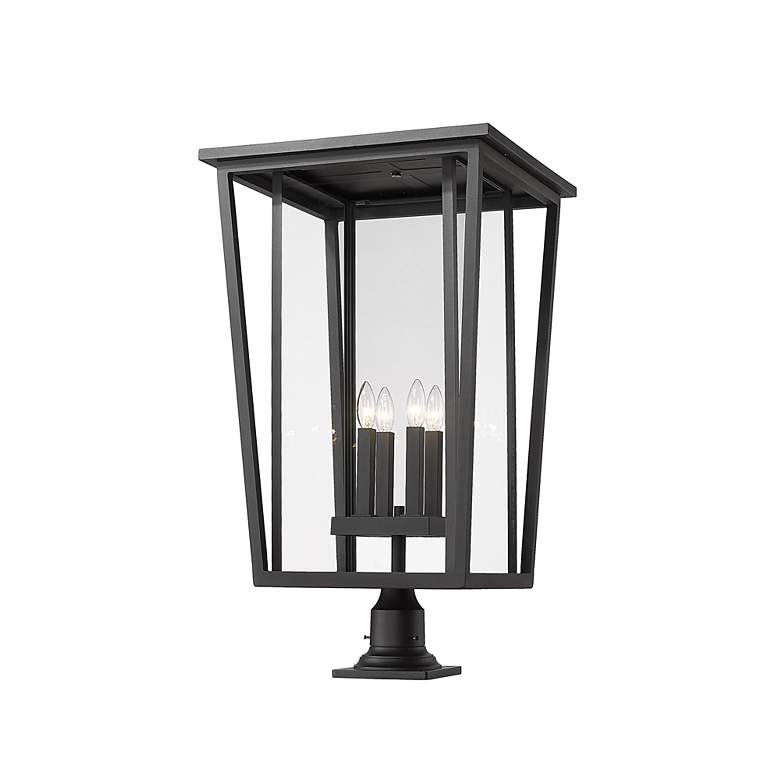 Image 6 Z-Lite 4 Light Outdoor Pier Mounted Fixture in Black Finish more views
