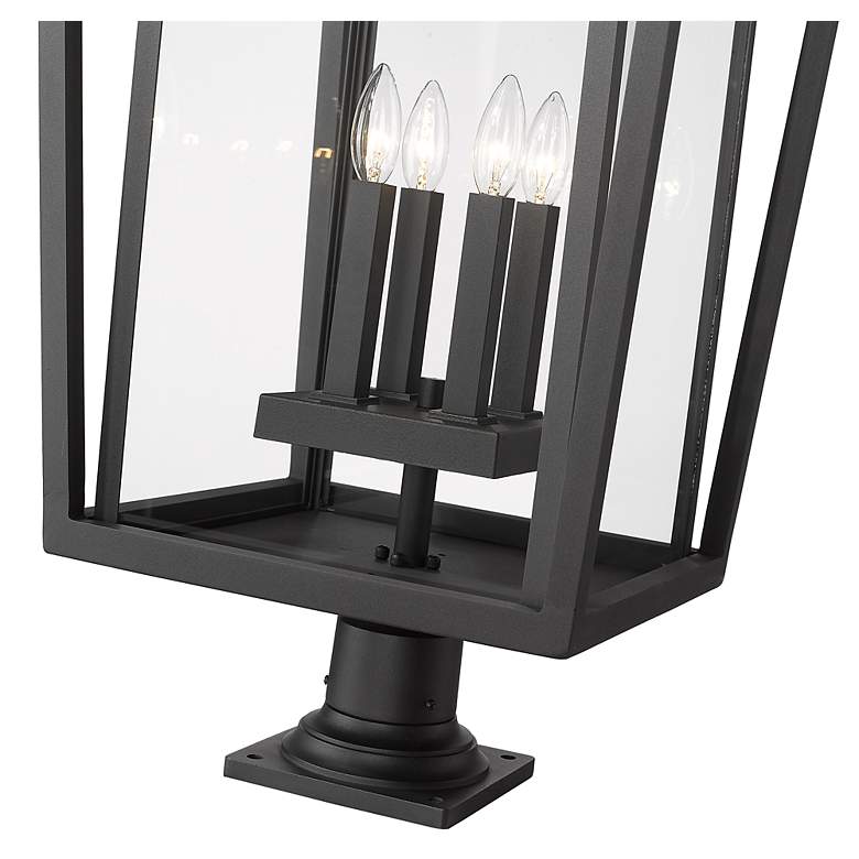 Image 7 Z-Lite 4 Light Outdoor Pier Mounted Fixture in Black Finish more views