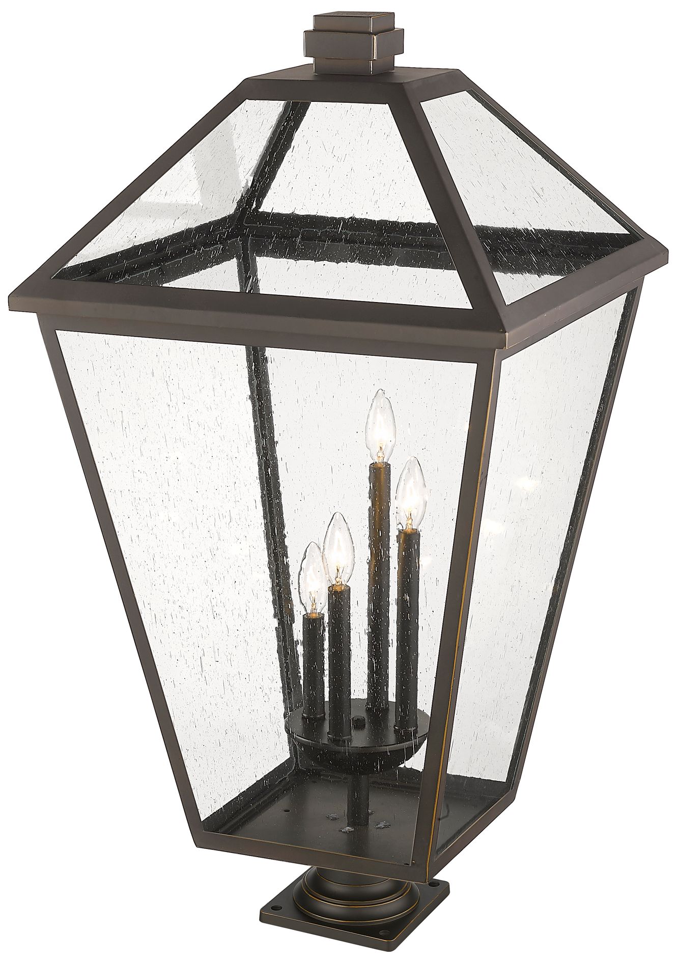 Image 5 Z-Lite 4 Light Outdoor Pier Mounted Fixture in Oil Rubbed Bronze Finish more views