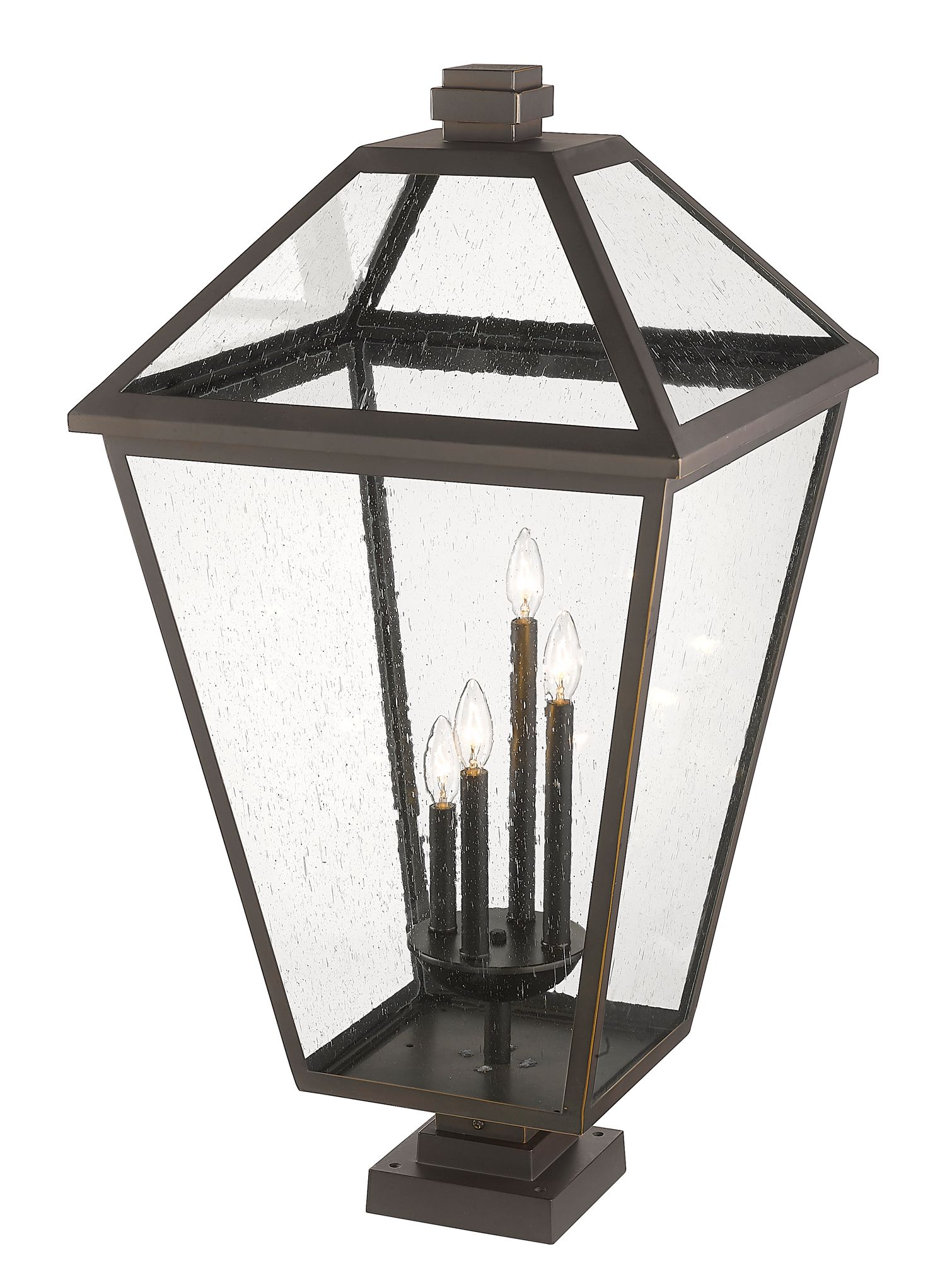 Image 5 Z-Lite 4 Light Outdoor Pier Mounted Fixture in Oil Rubbed Bronze Finish more views