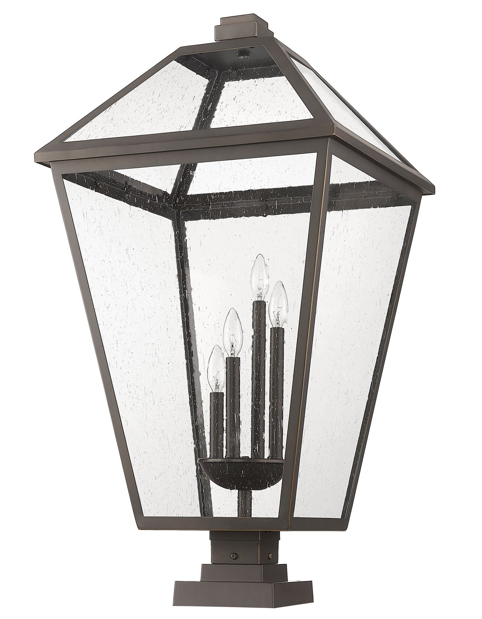 Image 7 Z-Lite 4 Light Outdoor Pier Mounted Fixture in Oil Rubbed Bronze Finish more views