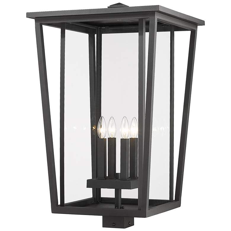 Image 1 Z-Lite 4 Light Outdoor Post Mount Fixture in Black Finish