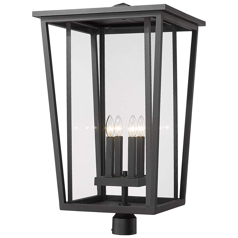Image 1 Z-Lite 4 Light Outdoor Post Mount Fixture in Black Finish