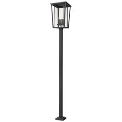 Z-Lite 4 Light Outdoor Post Mounted Fixture in Black Finish