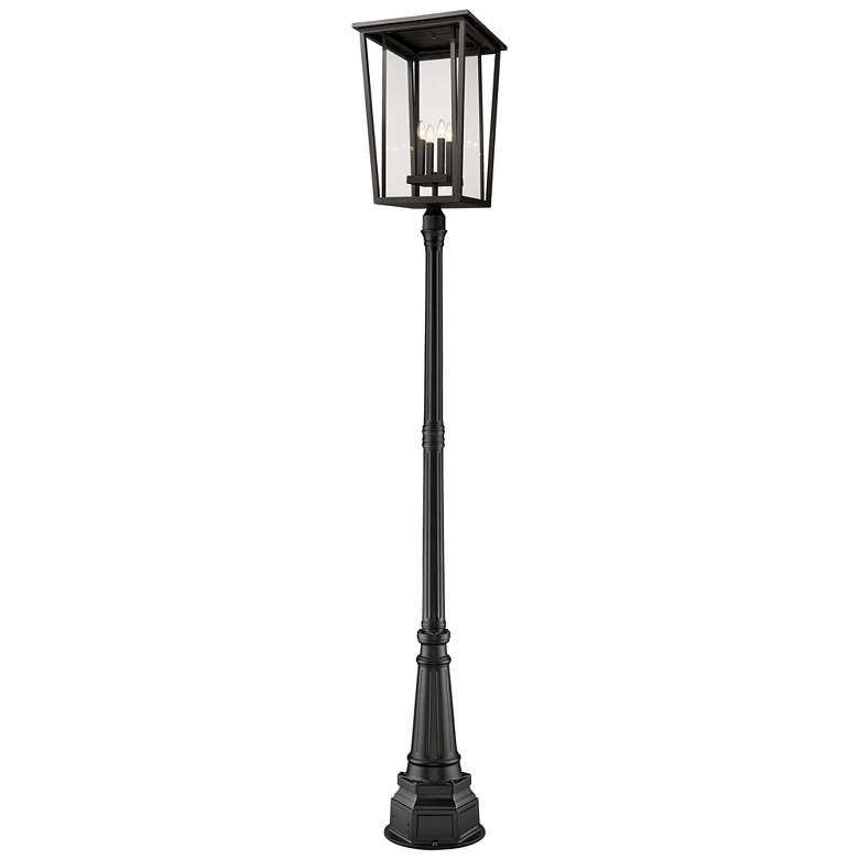 Image 1 Z-Lite 4 Light Outdoor Post Mounted Fixture in Black Finish