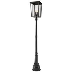 Z-Lite 4 Light Outdoor Post Mounted Fixture in Black Finish