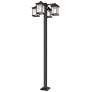 Z-Lite 4 Light Outdoor Post Mounted Fixture in Oil Rubbed Bronze Finish