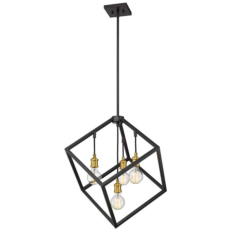 Image 1 Z-Lite 4 Light Pendant in Bronze + Olde Brass Finish