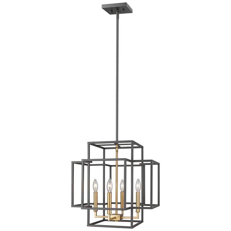 Image 1 Z-Lite 4 Light Pendant in Bronze + Olde Brass Finish