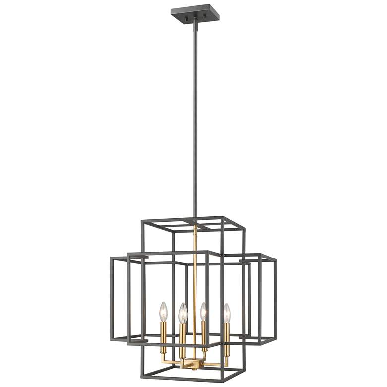 Image 1 Z-Lite 4 Light Pendant in Bronze + Olde Brass Finish