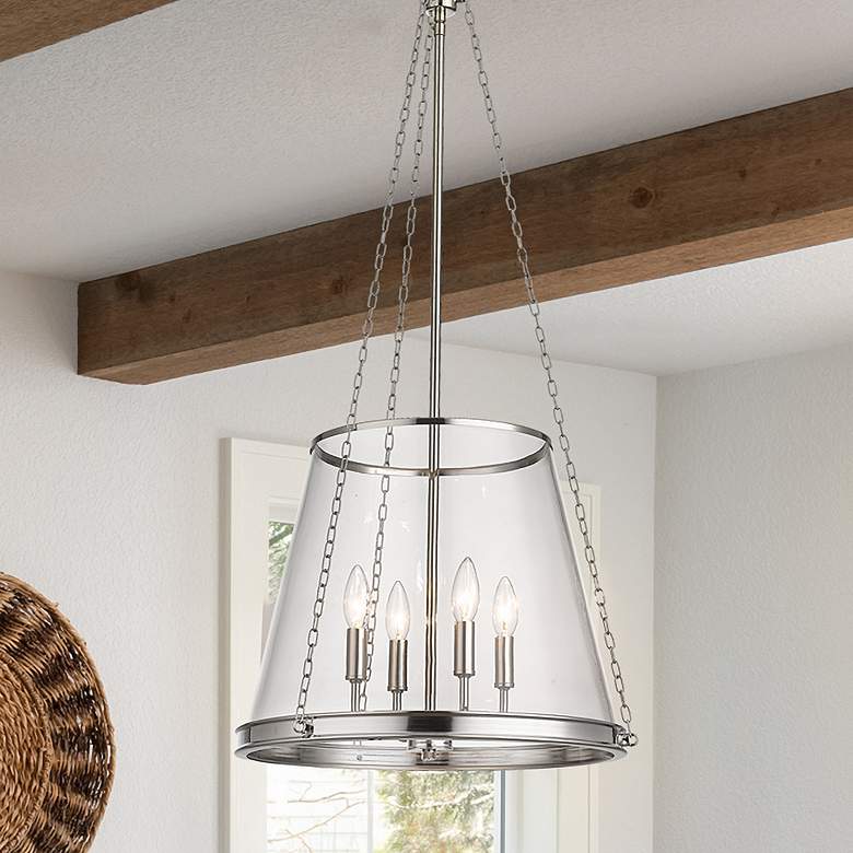 Image 1 Z-Lite 4 Light Pendant in Polished Nickel Finish