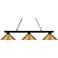 Z-Lite 48" Wide 3-Light Black and Brass Billiard Light Chandelier