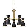 3_Z-Lite 5 Light Chandelier in Matte Black + Heritage Brass Finish