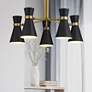 2_Z-Lite 5 Light Chandelier in Matte Black + Heritage Brass Finish