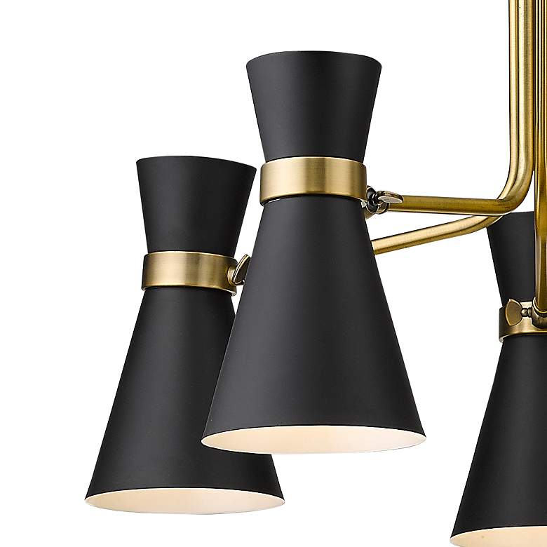 Image 4 Z-Lite 5 Light Chandelier in Matte Black + Heritage Brass Finish more views