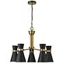 5_Z-Lite 5 Light Chandelier in Matte Black + Heritage Brass Finish more views