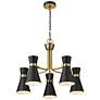 6_Z-Lite 5 Light Chandelier in Matte Black + Heritage Brass Finish more views