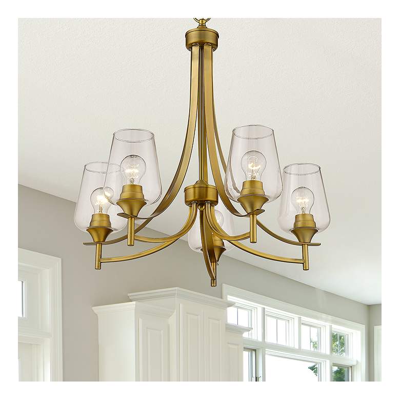 Image 1 Z-Lite 5 Light Chandelier in Olde Brass Finish