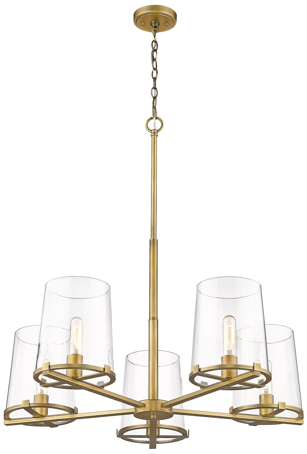 Image 3 Z-Lite 5 Light Chandelier in Rubbed Brass Finish more views