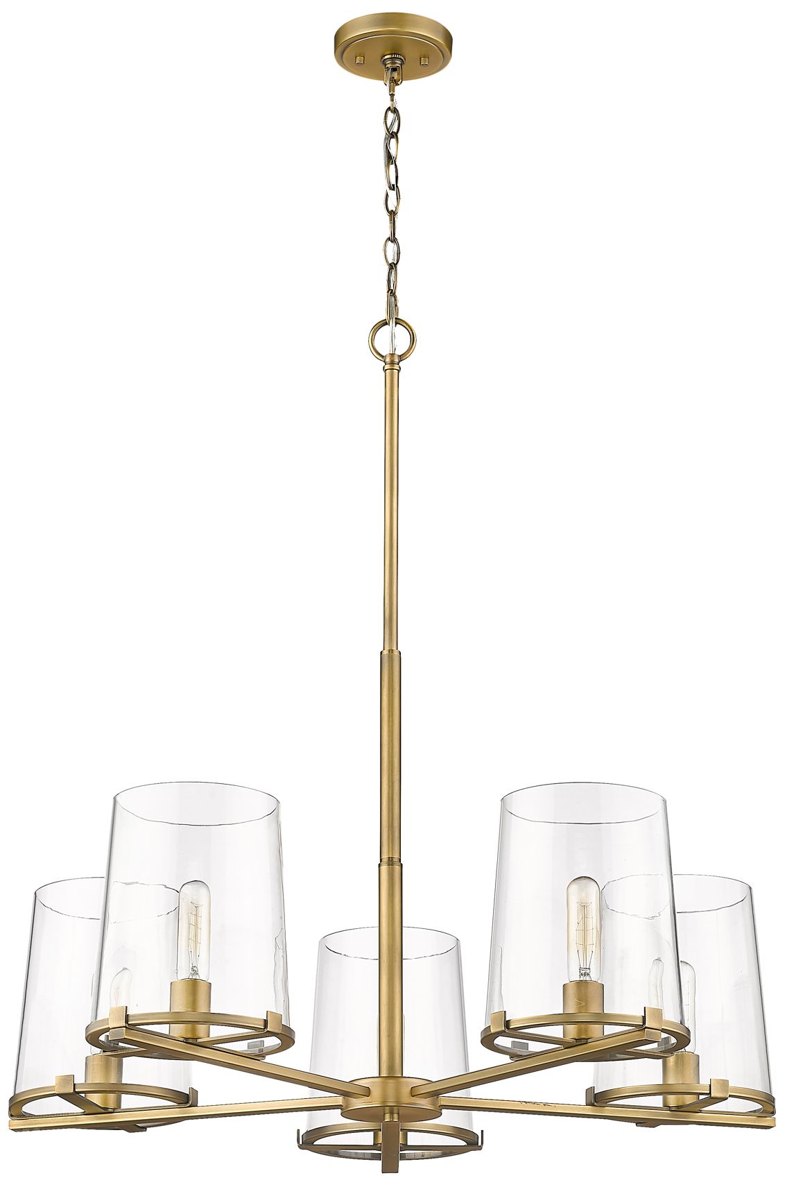 Image 5 Z-Lite 5 Light Chandelier in Rubbed Brass Finish more views