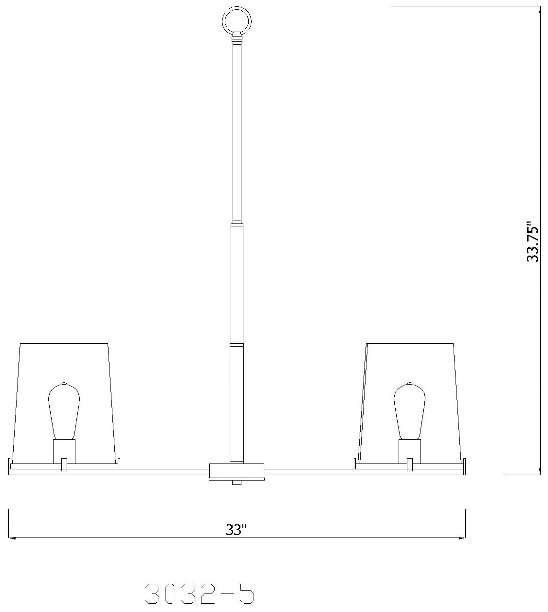 Z-Lite 5 Light Chandelier in Rubbed Brass Finish