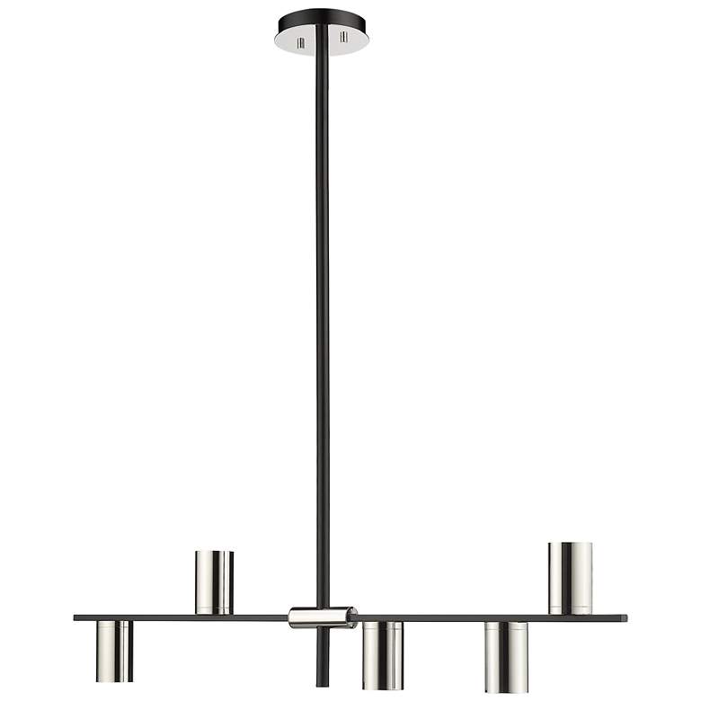 Image 1 Z-Lite 5 Light Island/Billiard in Mate Black + Polished Nickel Finish