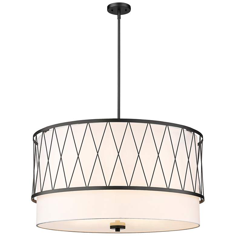 Image 1 Z-Lite 5 Light Pendant in Matte Black Finish
