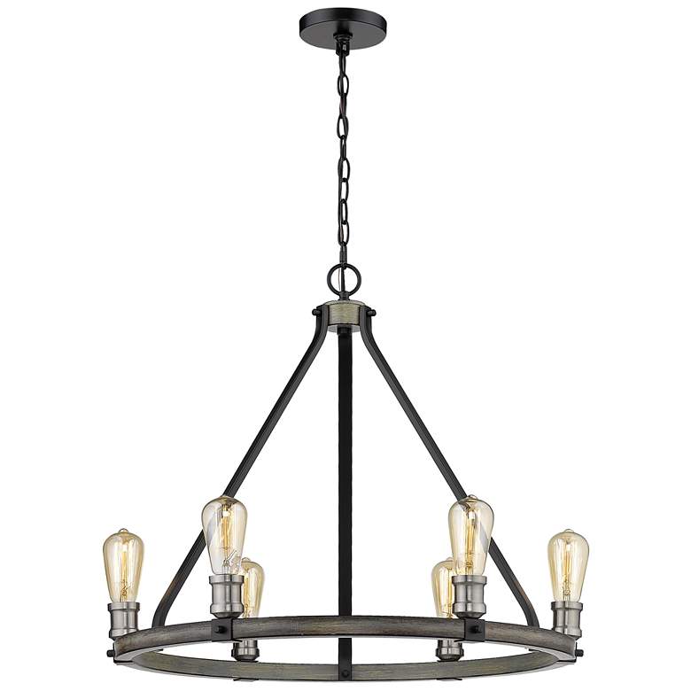 Image 1 Z-Lite 6 Light Chandelier in Ashen Barnboard Finish