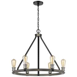 Z-Lite 6 Light Chandelier in Ashen Barnboard Finish