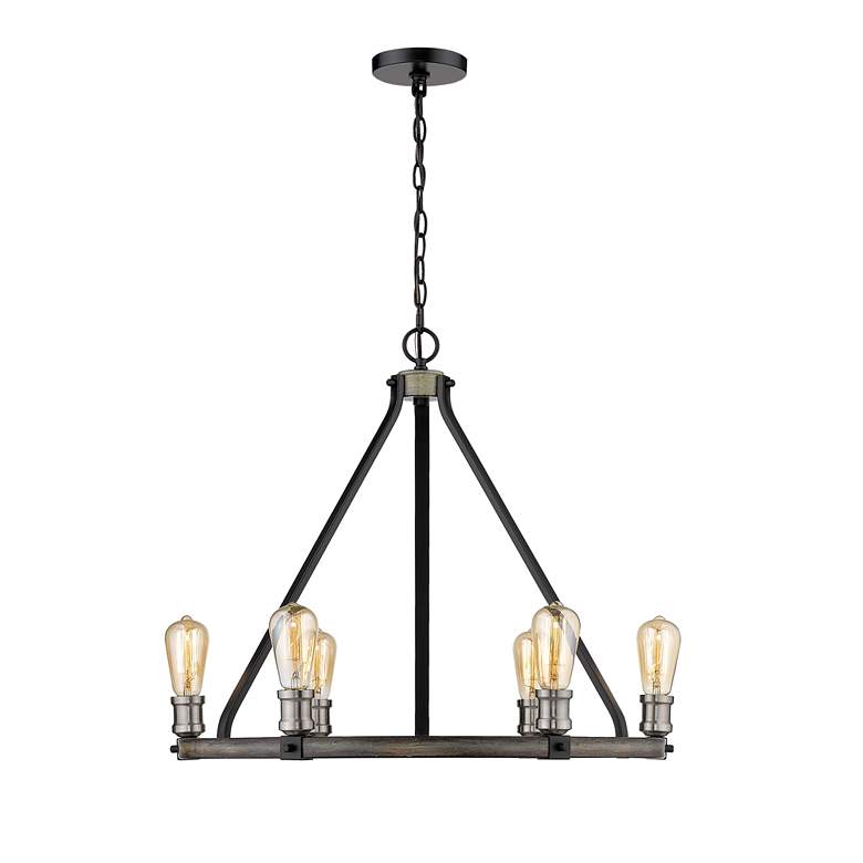 Image 3 Z-Lite 6 Light Chandelier in Ashen Barnboard Finish more views