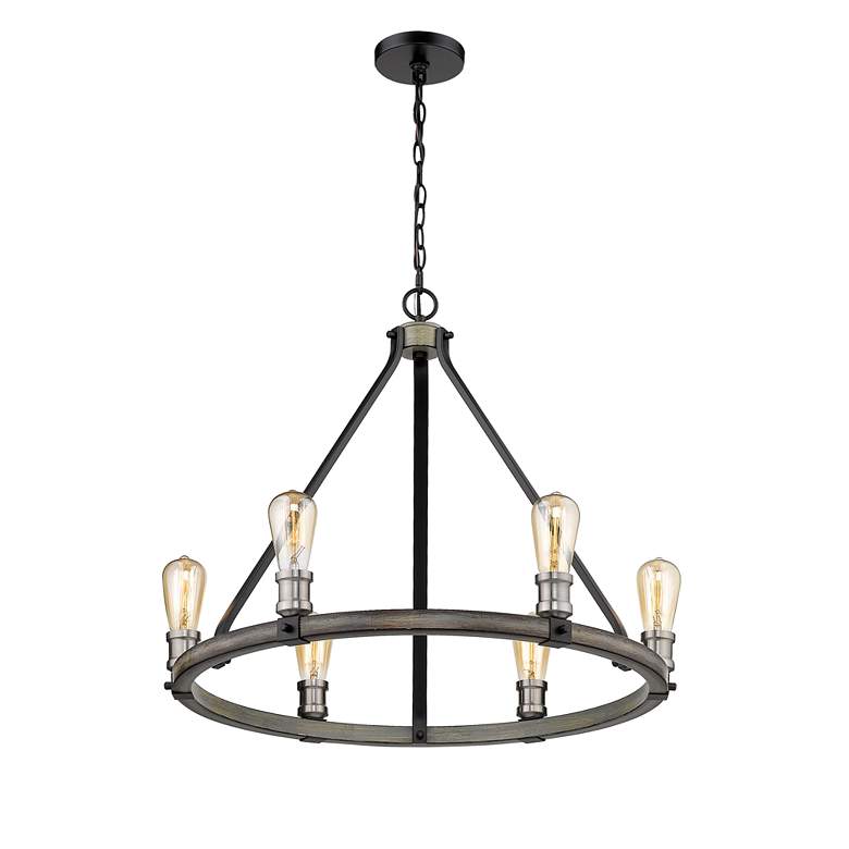 Image 4 Z-Lite 6 Light Chandelier in Ashen Barnboard Finish more views