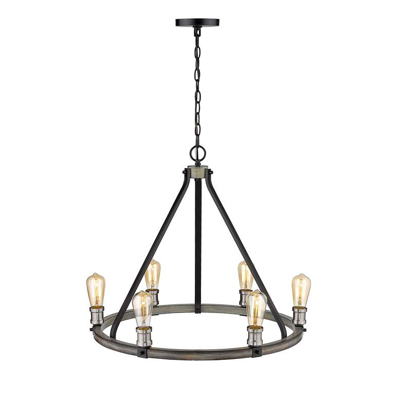 Image 5 Z-Lite 6 Light Chandelier in Ashen Barnboard Finish more views