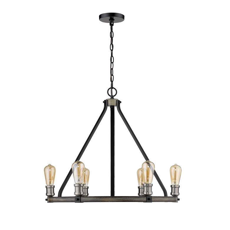 Image 6 Z-Lite 6 Light Chandelier in Ashen Barnboard Finish more views