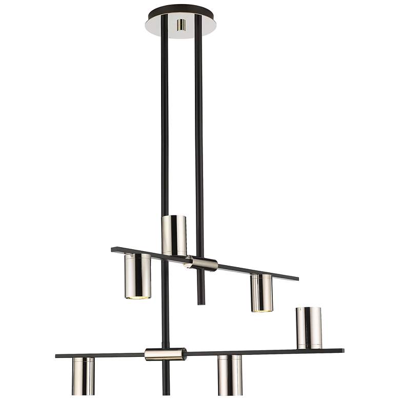 Image 1 Z-Lite 6 Light Chandelier in Mate Black + Polished Nickel Finish