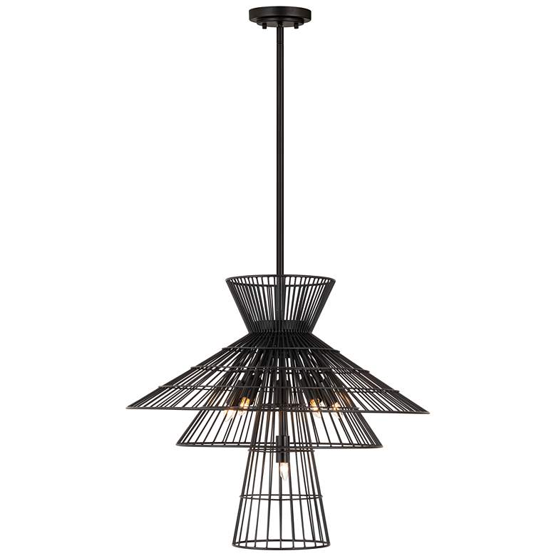 Image 1 Z-Lite 6 Light Chandelier in Matte Black Finish